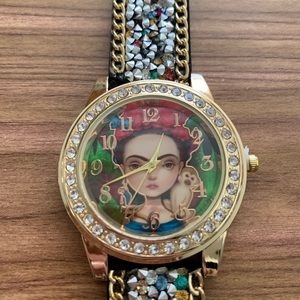 New Frida Kahlo vegan leather wrap watch
